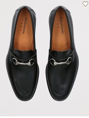 Magnanni Black Leather Horsebit Slip-On Loafers men size 10.5 gently used